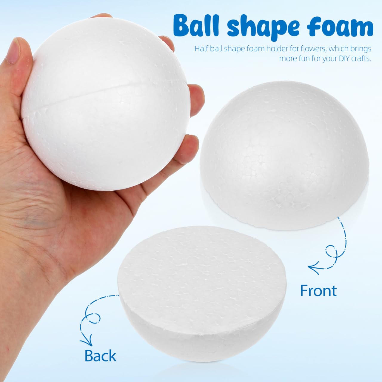 BESTOYARD 20Pcs Floral Foam Half Sphere, 4 Inch Styro Foam Balls for Artificial Flowers, White Round Arrangement Supplies, Bouquet Holder for Wedding, Plant Bouquet