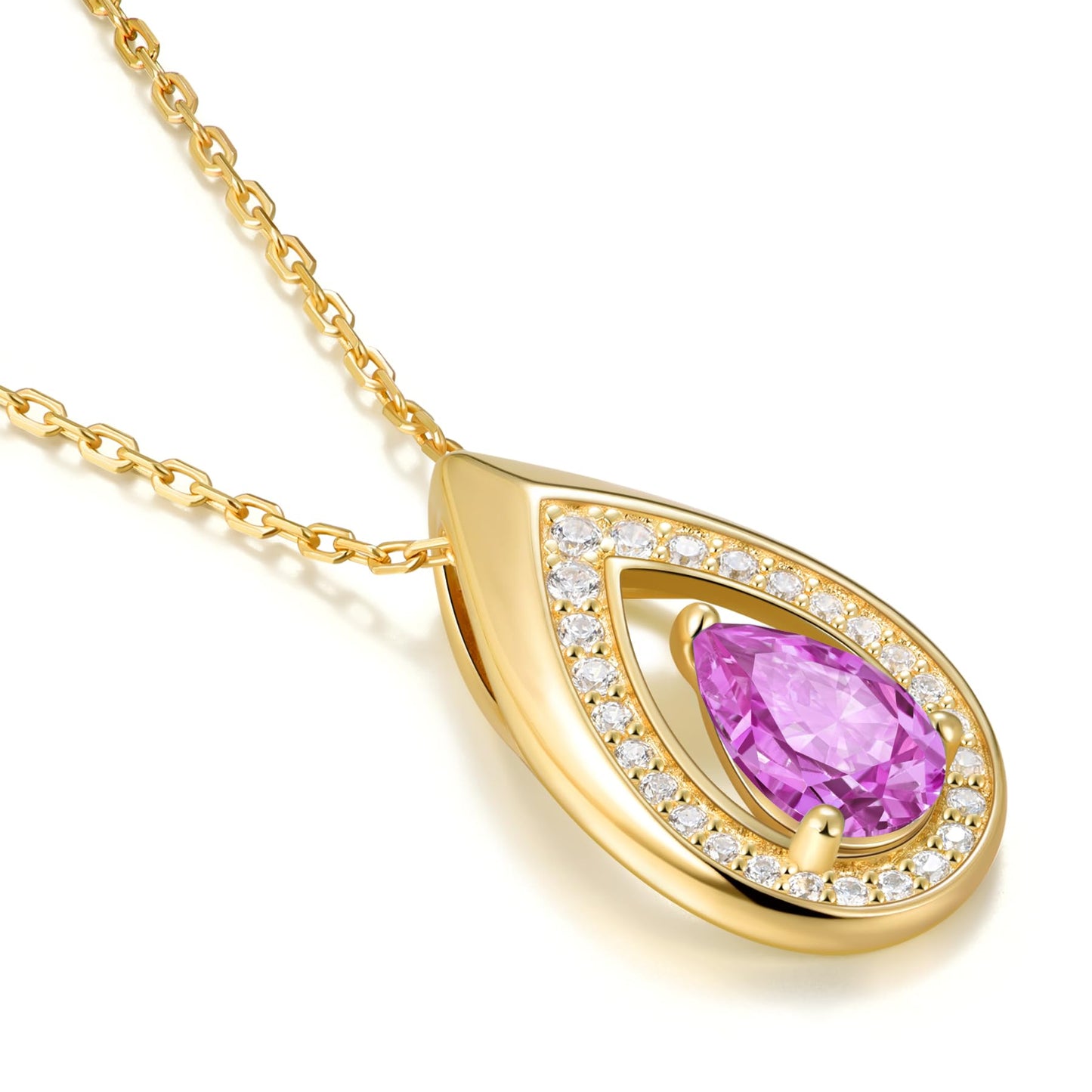 Kstyle 14k Gold Tourmaline October Birthstone Pendant Necklaces for Women Valentine's Day Birthday Gift Anniversary Jewelry for Wife Daughter Grandma Mom Sister Non Tarnish