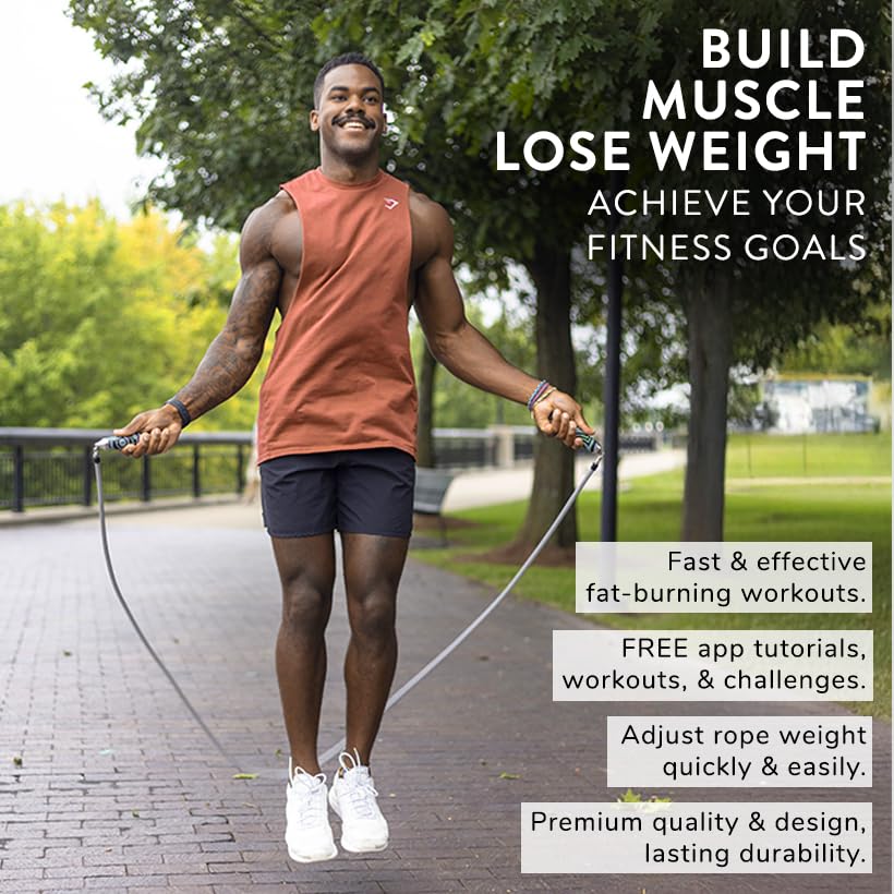 Crossrope Get Strong Set - Weighted Jump Ropes for Strength Training - Improve Power and Endurance in a Fun Jump Rope Workout - Small