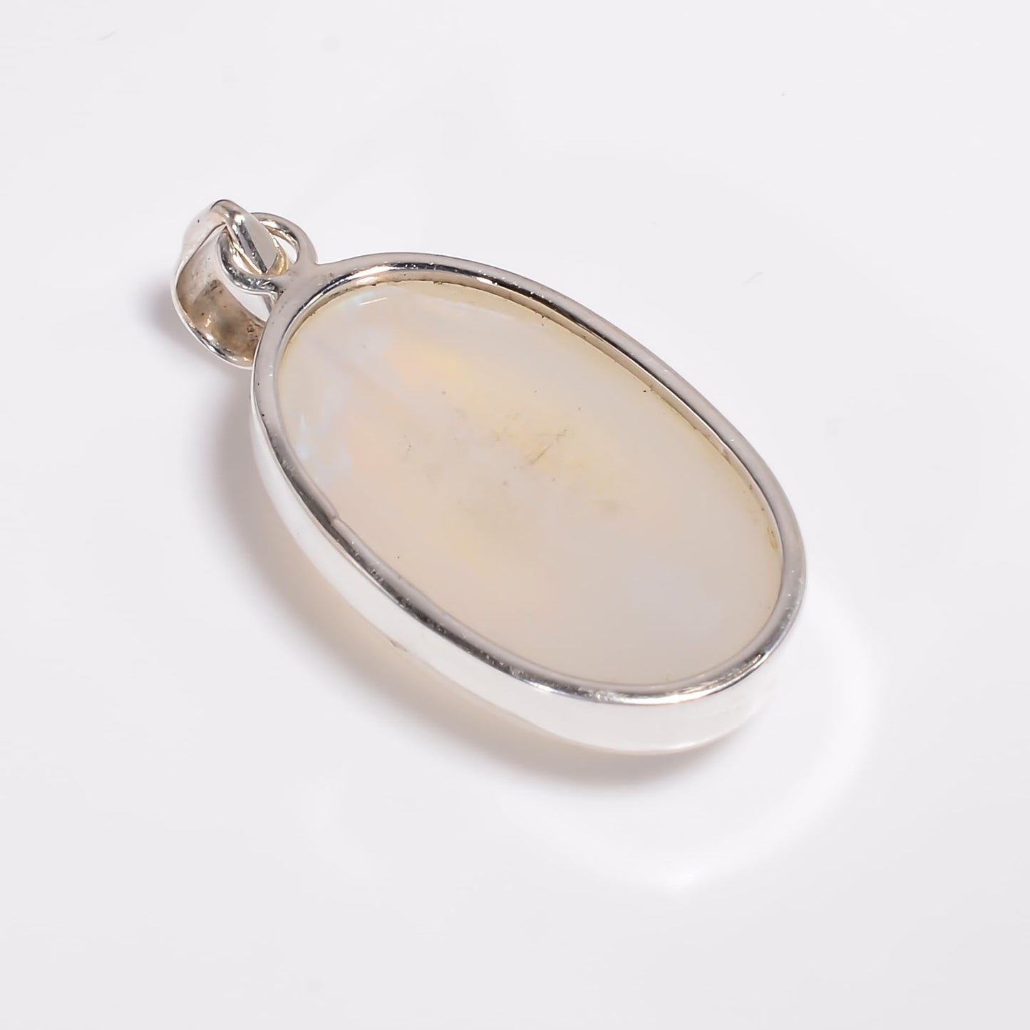 SIVARA 925 Sterling Silver Moonstone Pendant Necklace – June Birthstone Jewelry for Women – Handmade Spiritual Necklace