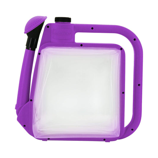 Centurion 1408 Foldable Clear Plastic Watering Can,1.5 Gal with Rotating Nozzle, Long Stem Spout, Compact Ergonomic Design with Sprinkler & Pouring System Ideal for Indoor/Outdoor Gardening - Lavender