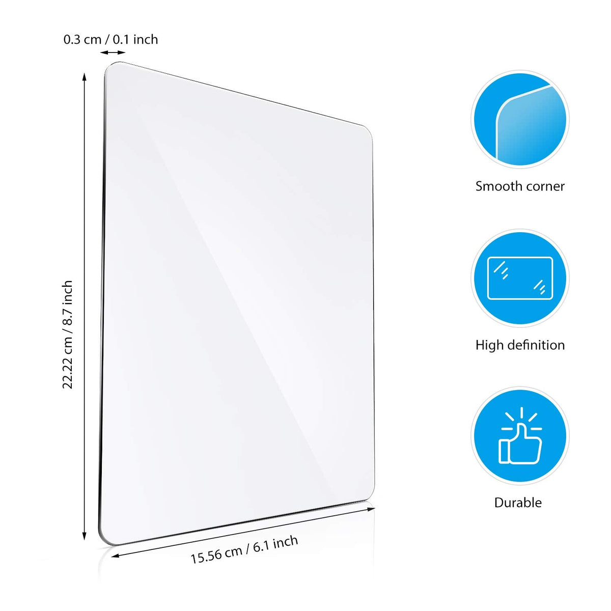 Blulu 4 Pieces Transparent Acrylic Cutting Pads, 8.7x6.1x0.1 Inch Die Cutting Plates for Small Die-Cutting Machines, Embossing Craft Pads for DIY Scrapbooking Card Making (8.7 x 6.1 Inch)