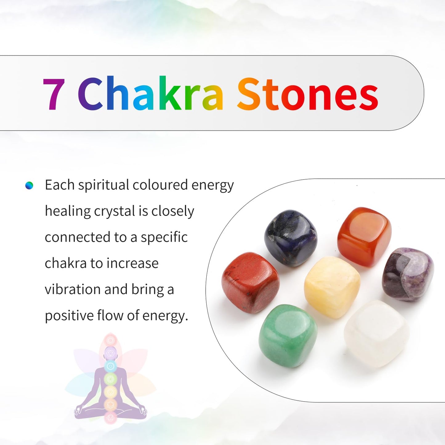 TUMBEELLUWA Beads Bracelets Faceted Stone 7 Chakra 4mm Healing Crystal Bracelet Adjustable Handmade Jewelry for Women,Chakra Stone