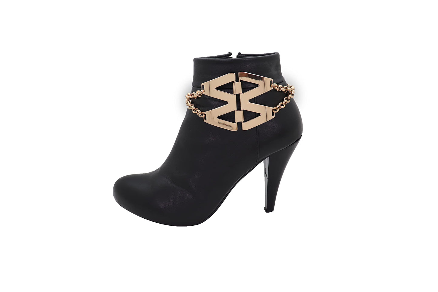 Women Boot Bracelet Gold Metal Chain Shoe Anklet Western Fashion Jewelry M Wings Charm