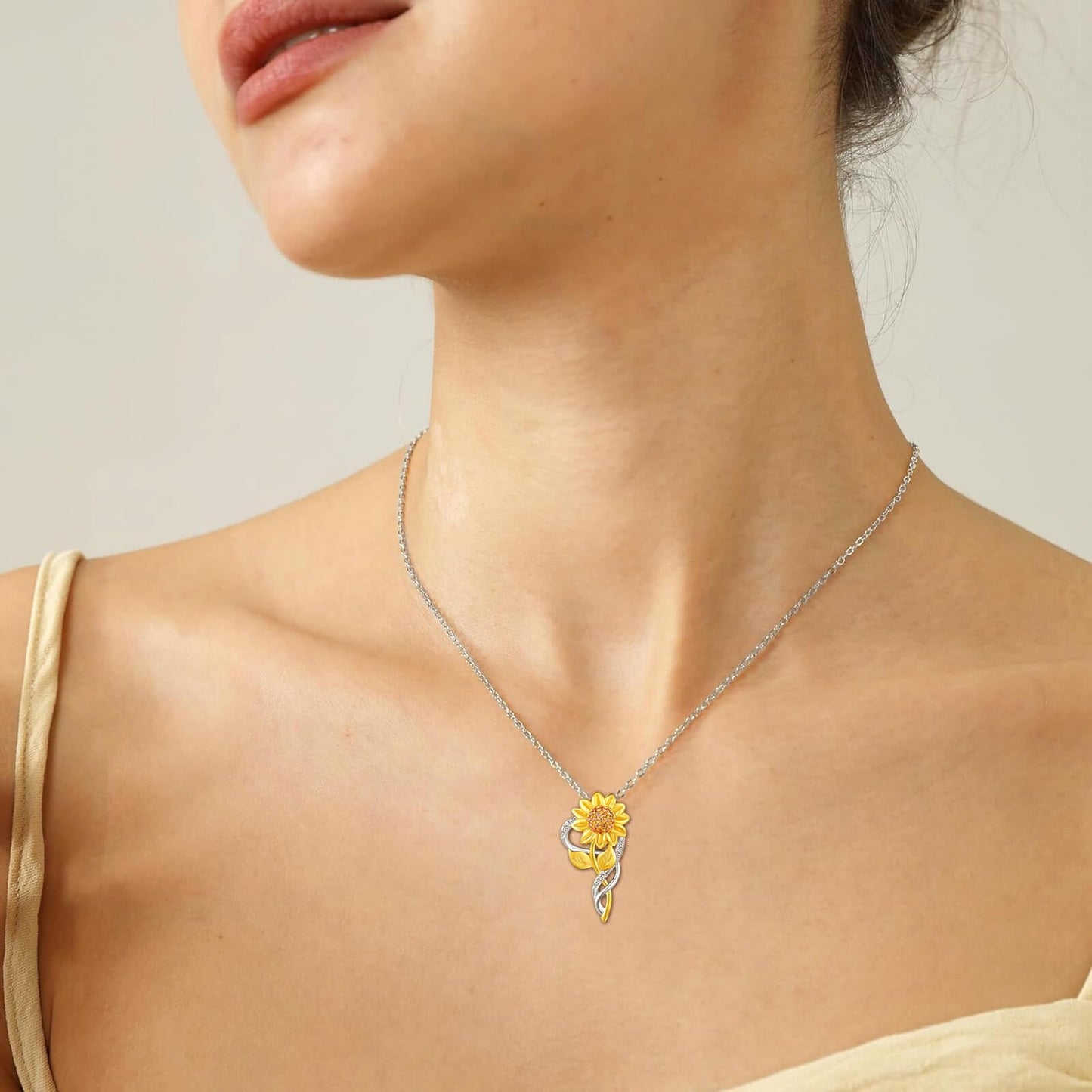 oGoodsunj Mothers Day Gifts Sunflower Necklace for Women Sterling Silver Sunflower Jewelry Set Anklet Bracelet Earrings You Are My Sunshine Pendant Gifts for Mom Daughter Wife (Sunflower Necklace)