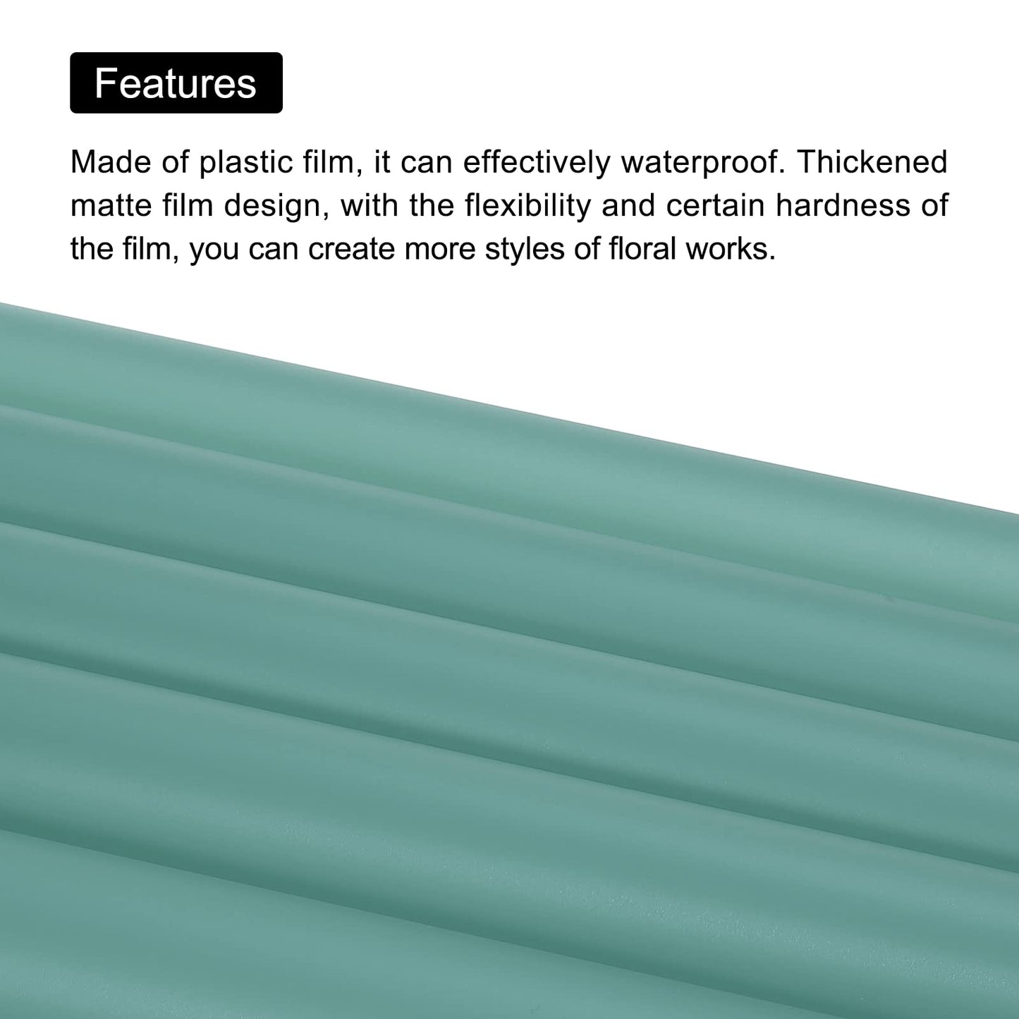 MECCANIXITY 20 Pcs Gold Edge Flower Wrapping Paper Turquoise 22.8x22.8 Inch Waterproof for Florist Bouquet Supplies, DIY Crafts, Gift/Gift Box Packaging