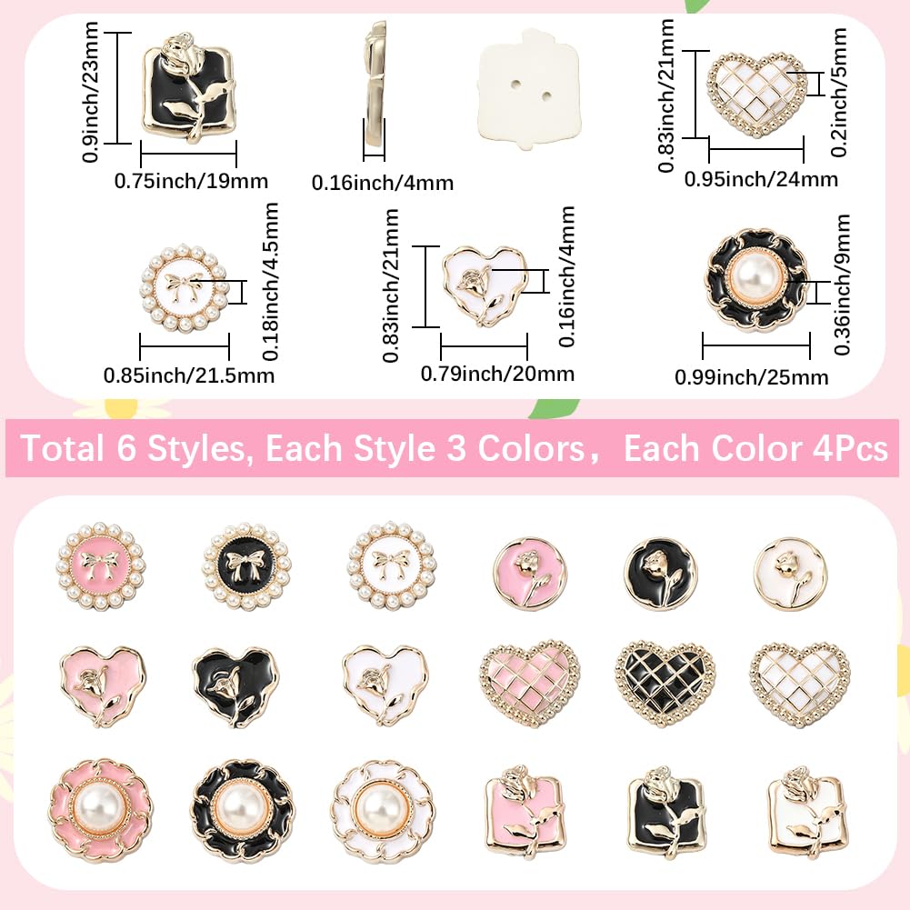 SOFPLATE 18 Styles 72Pcs Round Cabochons Flatback Heart Shaped Cabochons Bulk Small Resin Flowers Pearl Bows Colorful Cute Enamel Charms for Jewelry Making DIY Crafts Gifts Hair Clips Adults Beginners