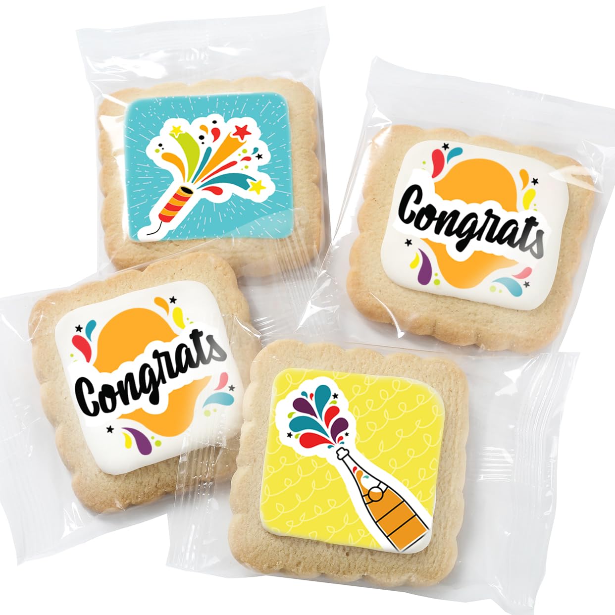 Congrats Gift Cookies Congratulations Gift Basket 4 Pack For Kids Men Women Graduation Friend New Job New House Promotion | Nut Free | Kosher