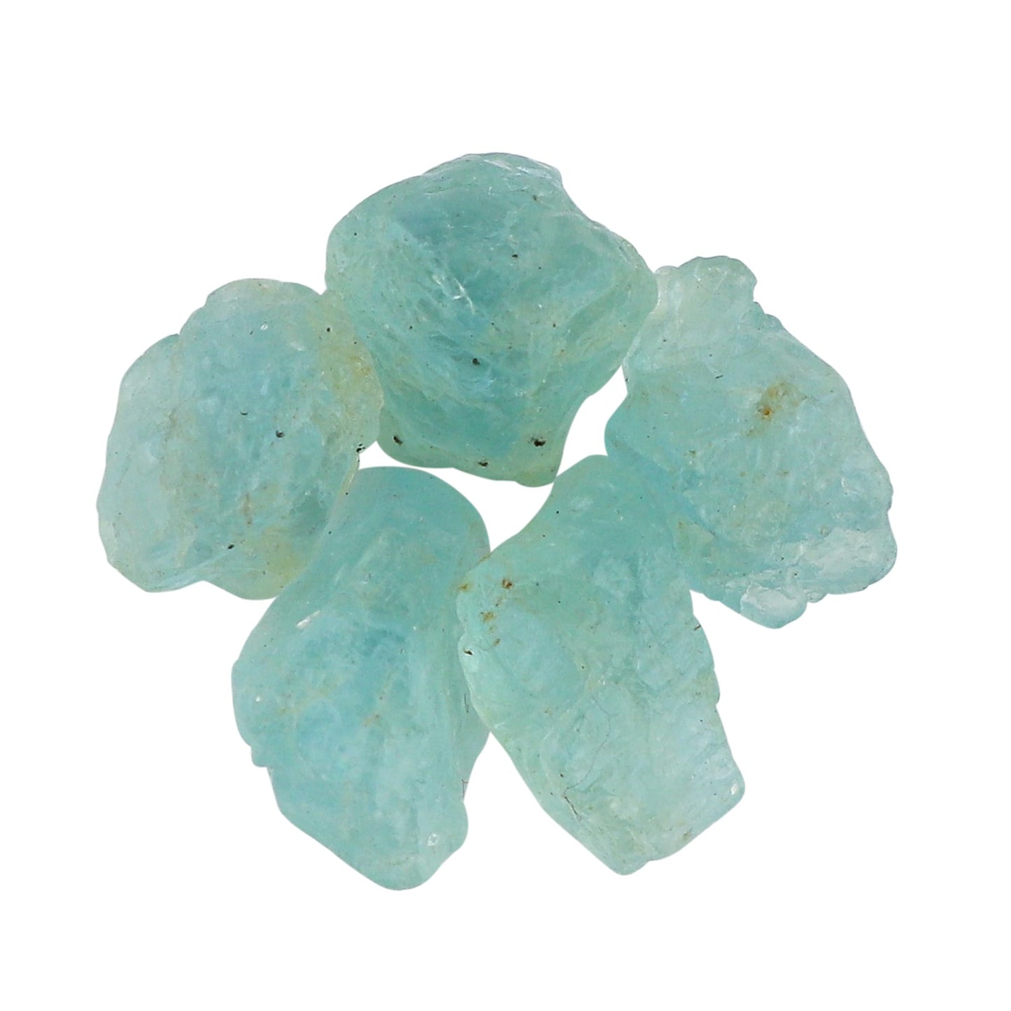 CRYSTALIS Wholesale 5pcs Natural Sea Aquamarine, Loose Gemstone Bulk Rough Jewelry Making Supply, Chakra & Healing Raw Stones, Wire Wrapping, DIY, Gem Collection