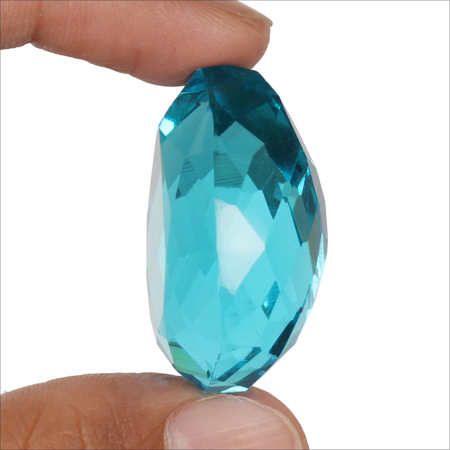 GEMHUB Gemstone For Jewelry Large 100.00 Carat Swiss Blue Topaz Pear Faceted Cut Loose Gemstone Beads For Jewelry Making