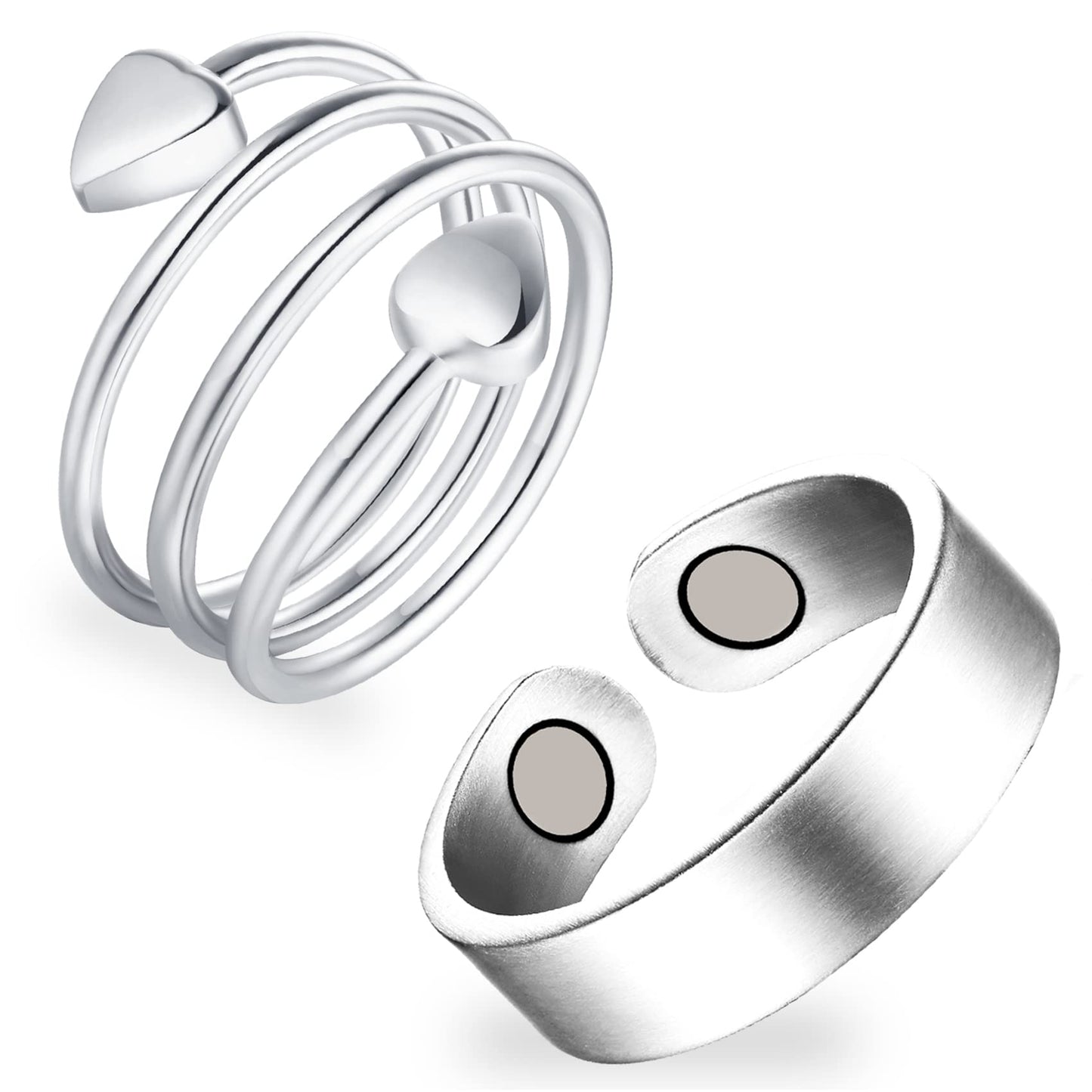 Feraco 2 PCS Copper Rings for Women,99.99% Pure Cooper Magnetic Thumb Ring with Magnet,Lymphatic Jewelry Gifts for Womens,Mothers Day Gifts