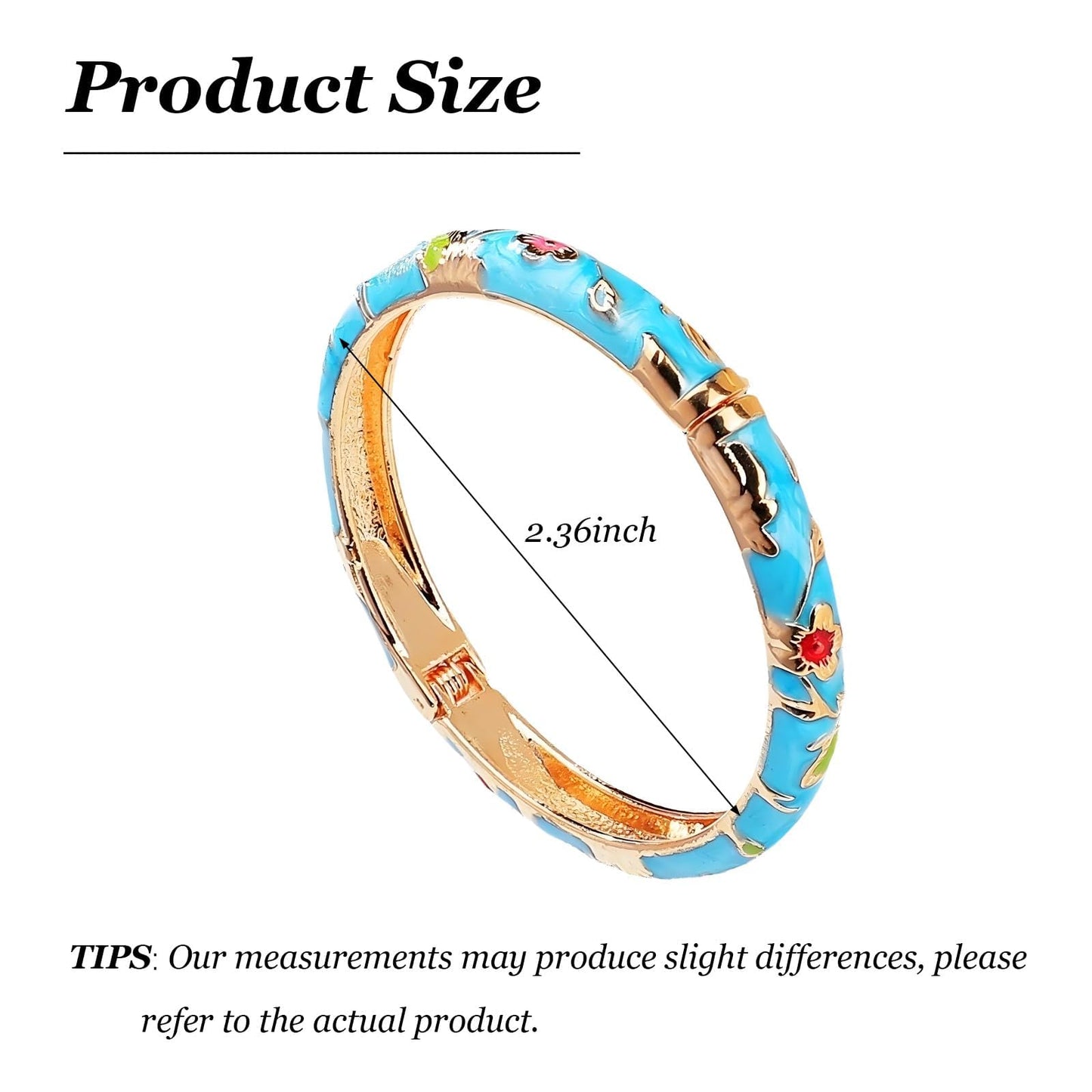 KummerSaprk Vintage Flower Bangle for Women Chinoiserie Cloisonne Bracelet for Women Trendy Women's Bangle Bracelets Cloisonne Jewelry Gifts