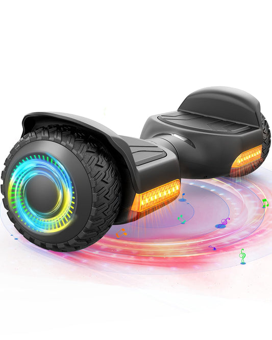 Gyroor Balancing Scooter New G13 All Terrain Balancing Scooter with LED Lights, Self Balancing Off Road with Bluetooth for Kids ages 6-12 and Adults-Black