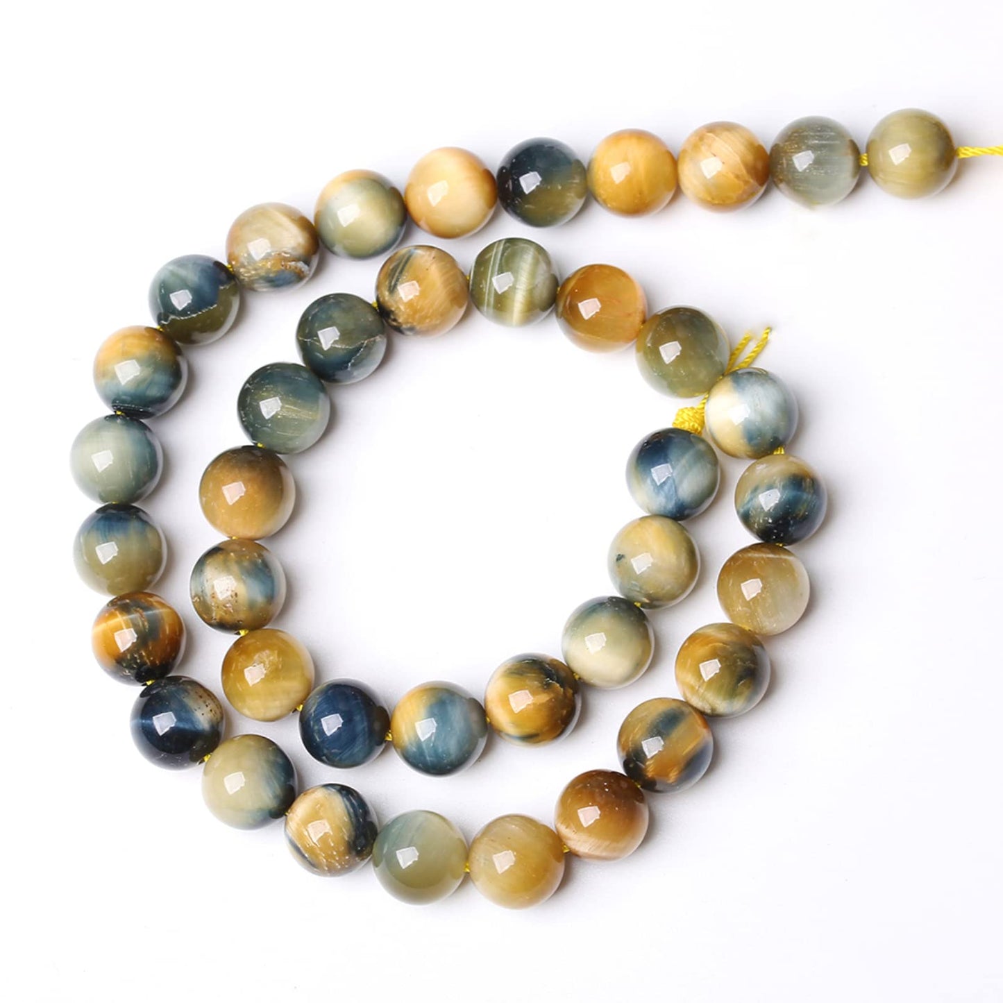 8mm 45PCS Natural Stone Dreamlike Blue Tiger Eye Beads for Jewelry Making DIY Bracelet