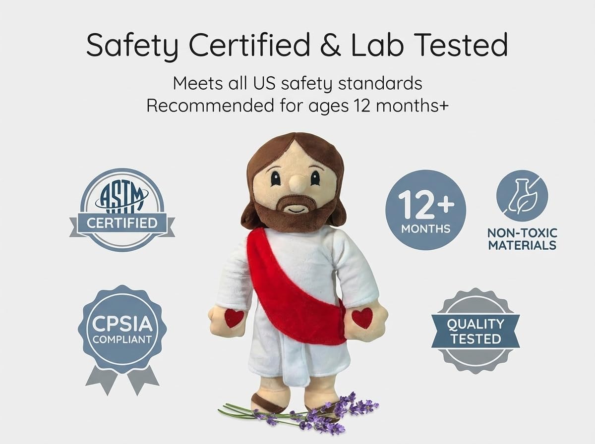 Jesus - Microwavable & Weighted Plush Stuffed Animal - Heated Plushie for Warmth - Cute, Soft, Cozy Toy for Adults & Children (Boys, Girls, & Toddlers) by Warm Pals