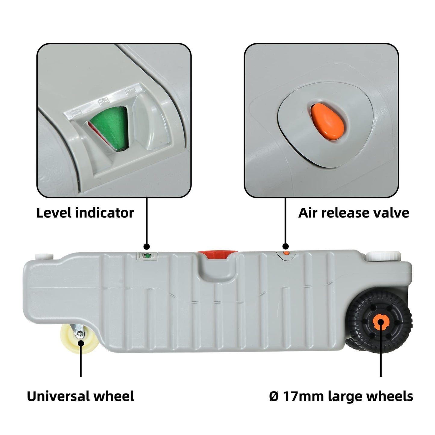 YITAHOME 19.8 Gallon Large Capacity Portable Water Holding Tank with Built-in Handle Odorless Tote for Camper with Large Universal Wheels, Filling Port, Rotating Spout for Easy Carry & Fast Empty