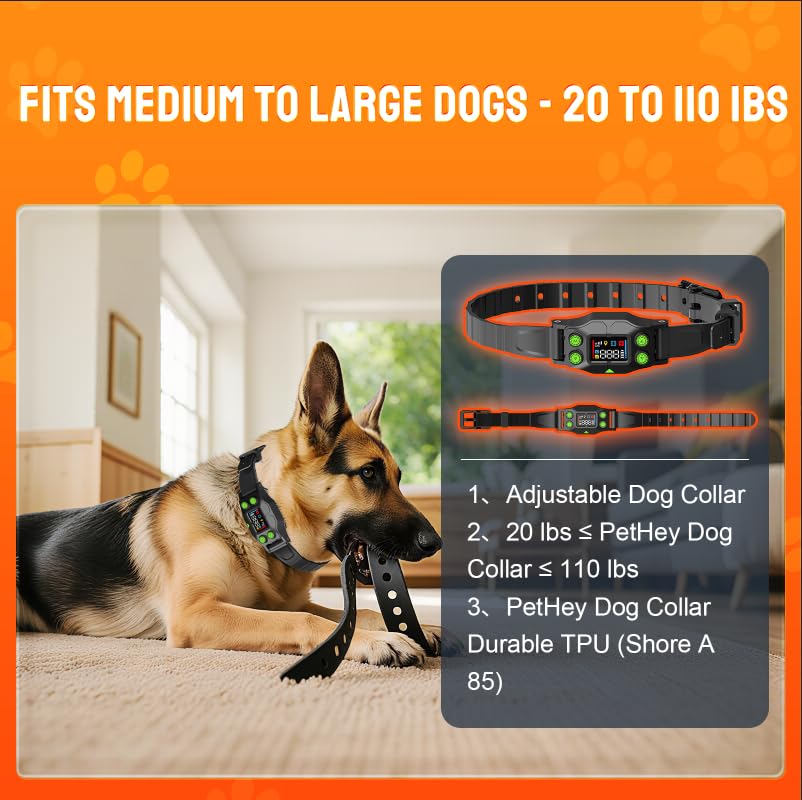 GPS Wireless Dog Fence for Easy Outdoor Use, Electric Dog Fence with Automatic Training Mode, No Setup Needed, 25-999yd Range, IPX7 Waterproof Lightweight Nylon Collar for Dogs