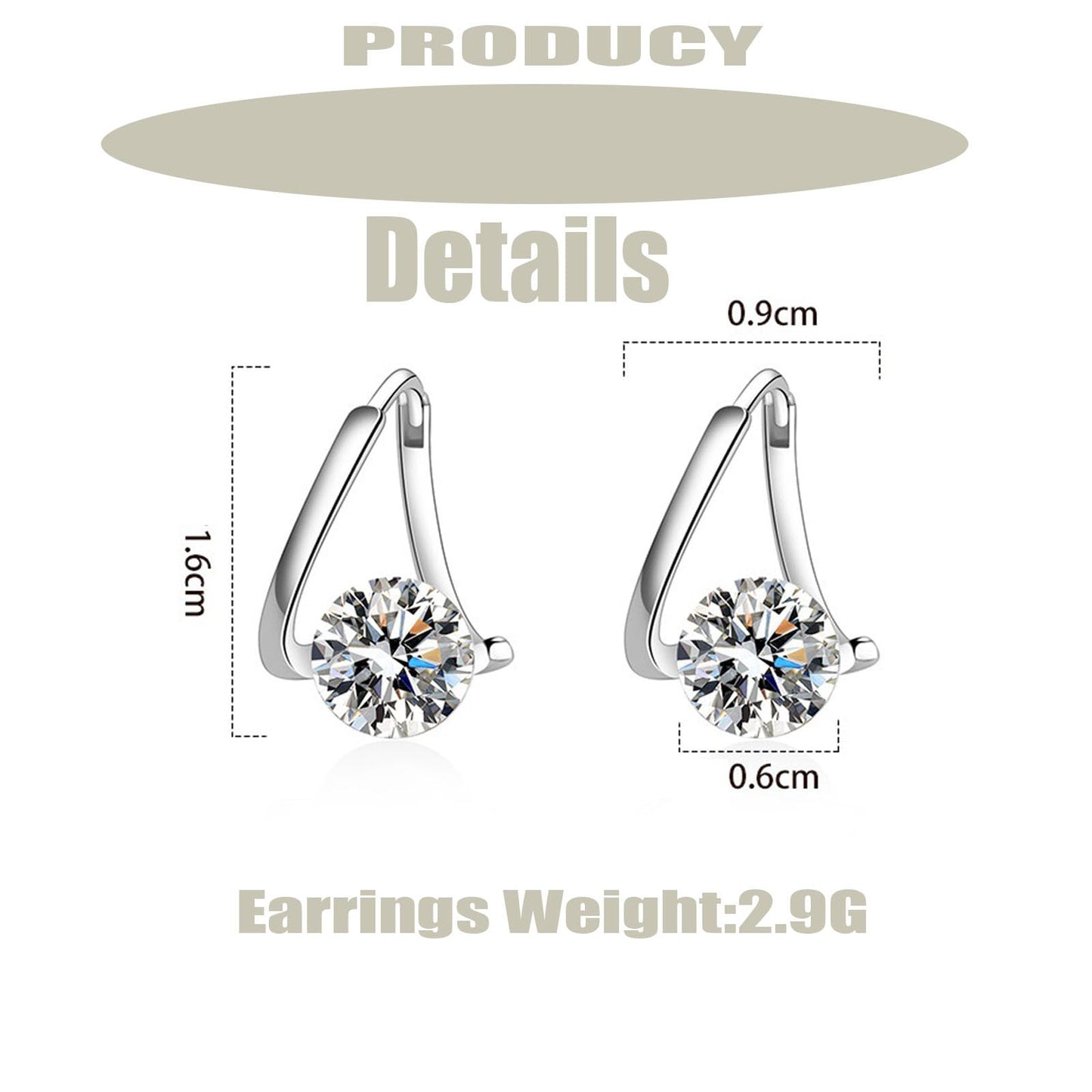 2 Pairs Halolux Lymphvity Germanium Earrings, Halolux Lymphvity Drainage Cubic Zirconia Earrings Lymphati Activity Hoop Earrings for Women Lymphvity Therapy Earring Jewelry (White)