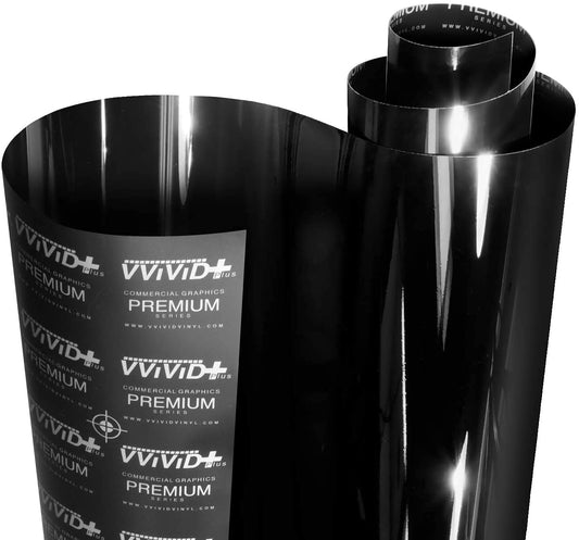 VViViD+ Ultra Gloss Premium Vinyl Car Wrap Film (14ft x 5ft, Gloss Piano Black)