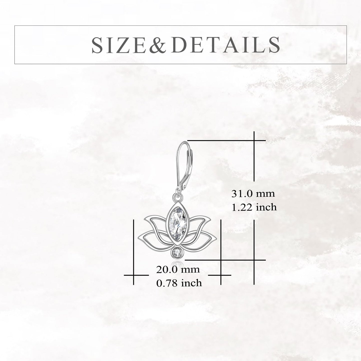 YFN Lotus Flower Earrings Sterling Silver Birthstone Lotus Leverback Dangle Drop Earrings Jewelry Gifts for Women (D. Apr)