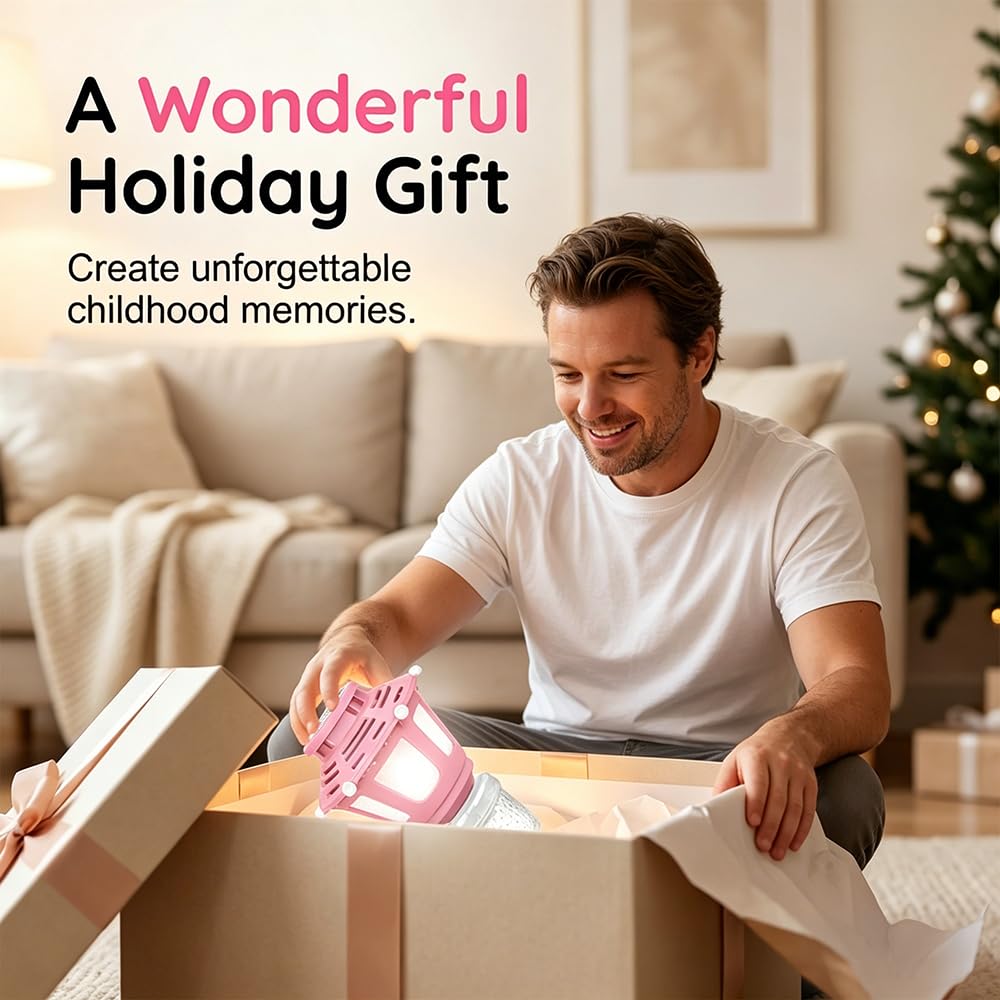 Bubble Machine for Kids, 2026 New 47" Rechargeable Automatic Bubble Maker with Light and Music for Outdoor, Adjustable Height Stand with Detachable Wand, Bubble Solution Included for Party (Pink)