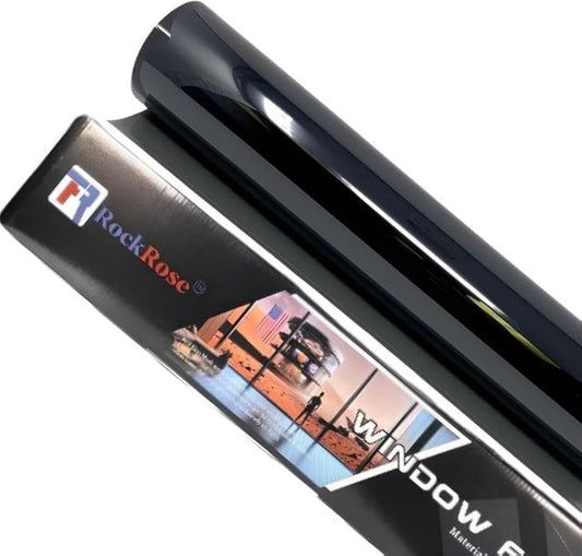 RockRose 5% Premium Carbon Car Window Tint Film 40 in x 100FT 2PLY Charcoal Privacy Film UV, Heat Blocking Tint for Car or Home Adhesive Film Easy Shrink, Plotter Friendly Pro Grade