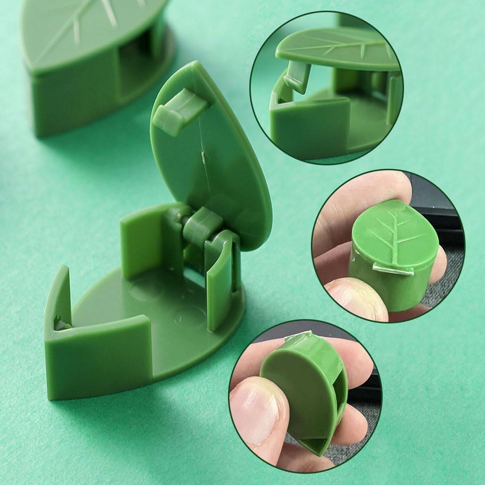 100 PCS Plant Climbing Wall Fixture Clips, Plastic Plant Clips Climbing Plant Wall Clips for Vines, Plant Support Clips Plant Vine Wall Clips Plant Fixture Clips Vine Holder for Indoor Plants (Green)