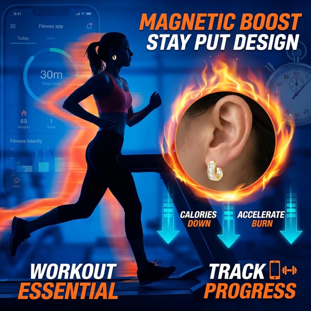 Lymphatic Earrings For Women, 18K Gold Plated Honorable Joy Inspire Stainless Steel Hypoallergenic Germanium Acupuncture Lymph Detox Menopause Jewelry Gift Card (Gold)