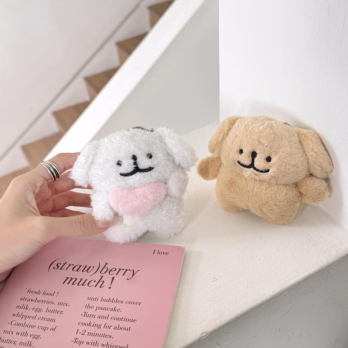 Yatchen Furry Case Compatible with AirPods Pro,Funny Cute 3D Cartoon Plush Dog Design Fluffy Soft Warm Cover Case Carrying Charging Box with Keychain Anti-Fall Protective Case for AirPods Pro