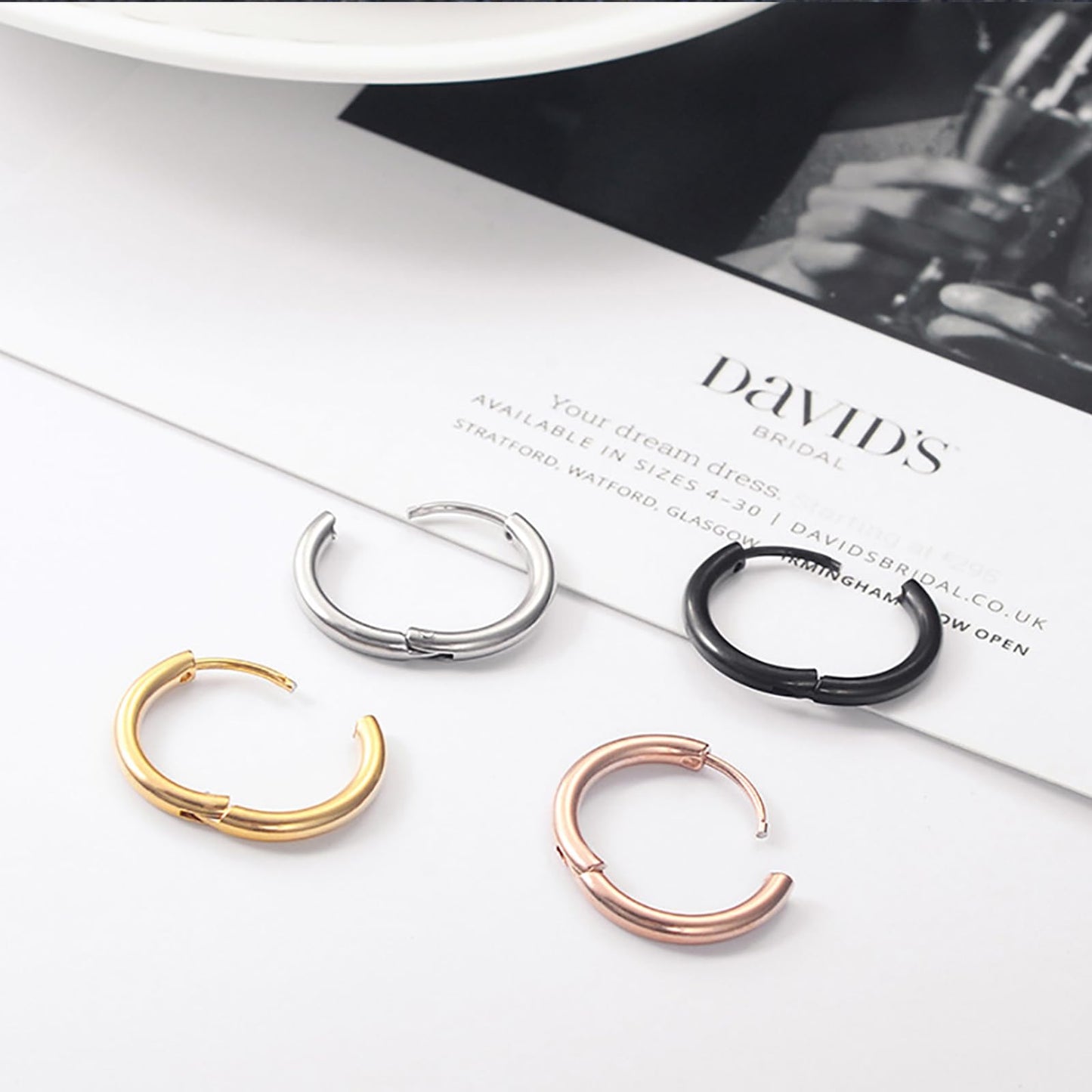 316L Surgical Stainless Steel Huggie Hoop Earrings 14mm Silver Hypoallergenic Earrings Hoop Cartilage Helix Lobes Hinged Sleeper Earrings For Men Women(F02:14mm Silver(THK 2.0mm))