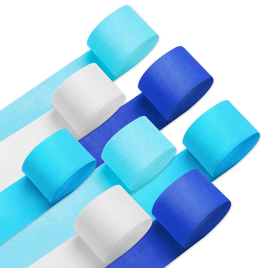 Crepe Paper Streamers, 8 Rolls 656ft Party Streamers, Pack of 8 Pastel Colors Crepe Paper for Kids Girls Birthday Party Supplies Wedding Bridal Baby Shower Decorations (1.8Inch x 82Ft/Roll)