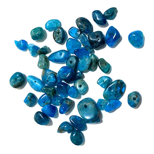 PLTbeads 5-8mm Natral Healing Gemstone Waist Bracelets Necklace Kit Irregular Stone DIY Crafts Design Jewelry Making 1 Strand per Bag Approxi 34 inch (Blue Apatite Chips)
