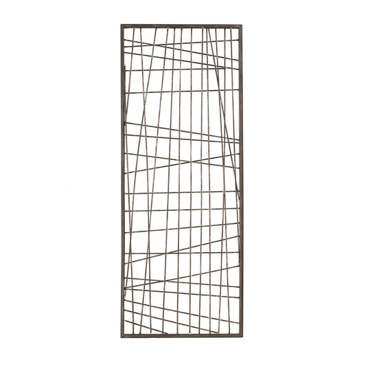 INK+IVY Savoy Wall Art Living Room Décor - Modern Abstract Metal Wire Design Home Accent Entry Way Decoration Ready to Hang Panel for Bedroom, 13.8"W x 0.79"D x 35.4"H, Gold Black