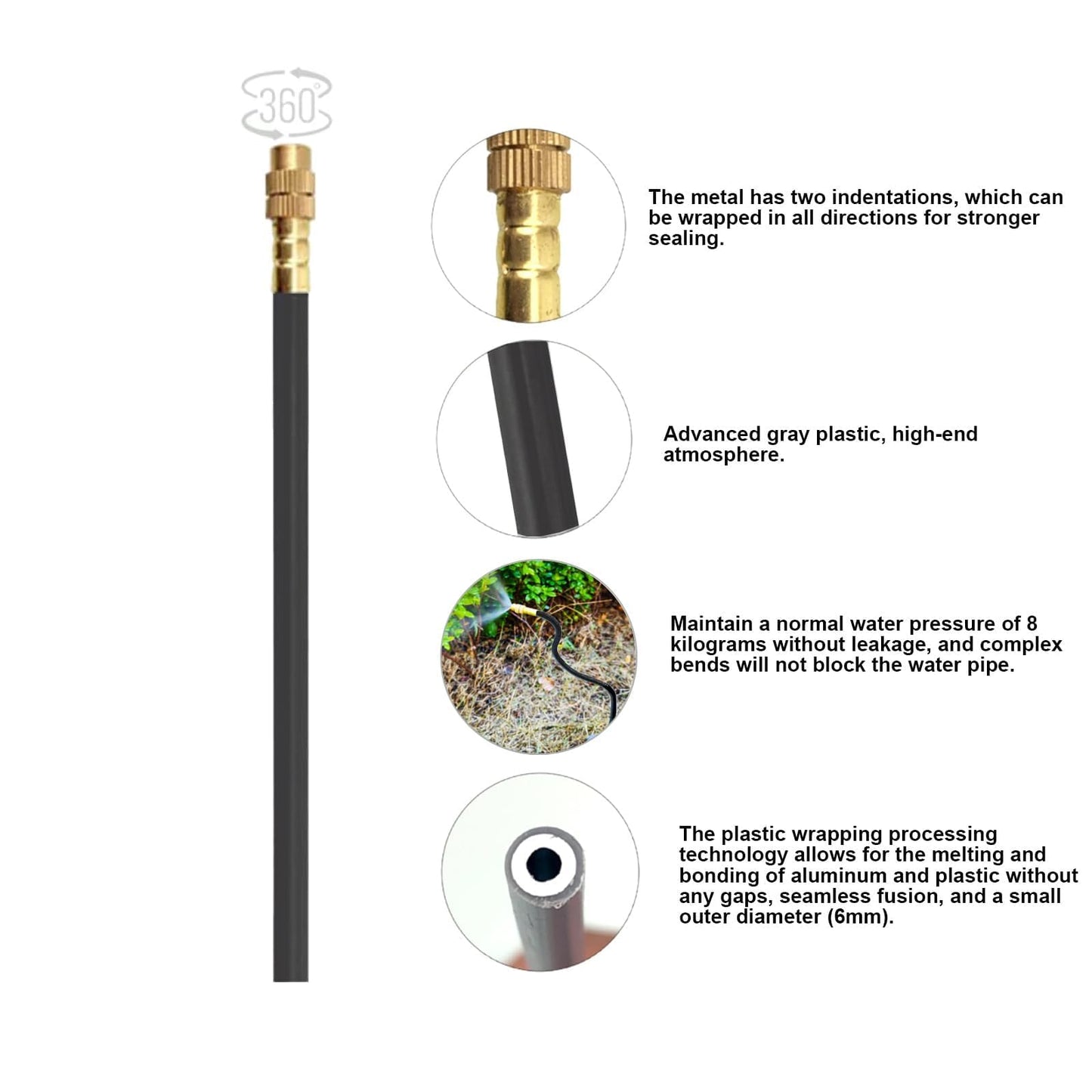 New drip Irrigation kit, Automatic Garden Watering System, Quick Connector and 360-degree Bending Dropper atomizing Copper Nozzle, Garden Plant Lawn Courtyard Watering System. (165FT)