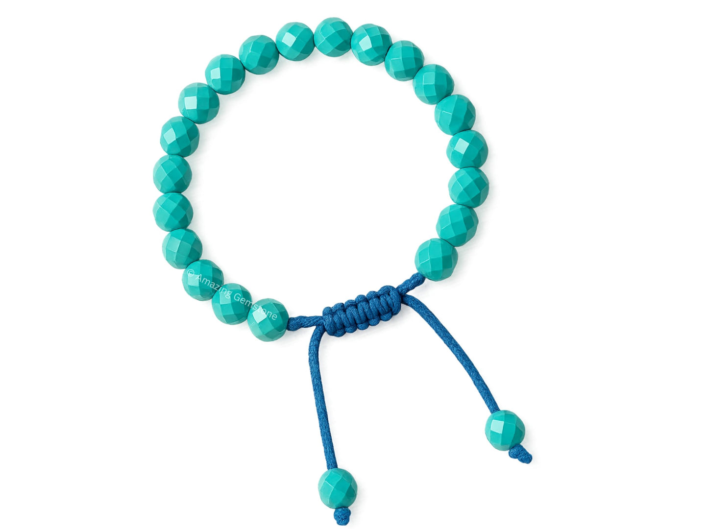 Amazing Gemstone Turquoise Bracelet for Women - Chakra Mens Bracelet Protection Crystals and Healing Stones - Blessing Spiritual Meditation Stocking (Faceted Beaded Bracelet, Adjustable)