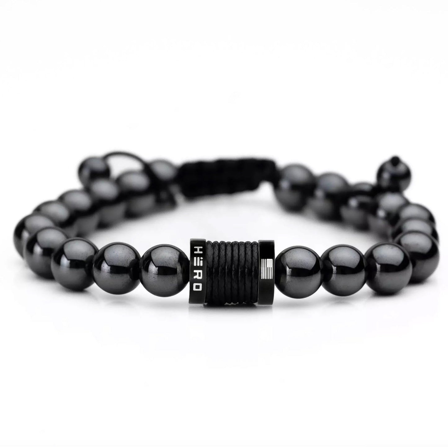 iHeartDogs Hero Company Magnetic Hematite Titanium Beads Bracelet - Magnetic Therapy Bracelet for Men and Women
