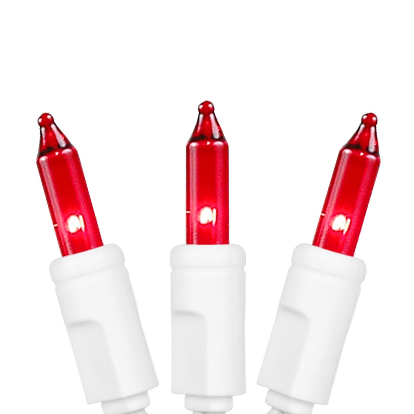 Novelty Lights 20 Bulb Red Mini Light String, 8.5 Feet, Incandescent Fairy Lights on White Wire, 4in Bulb Spacing, Model 689466493054