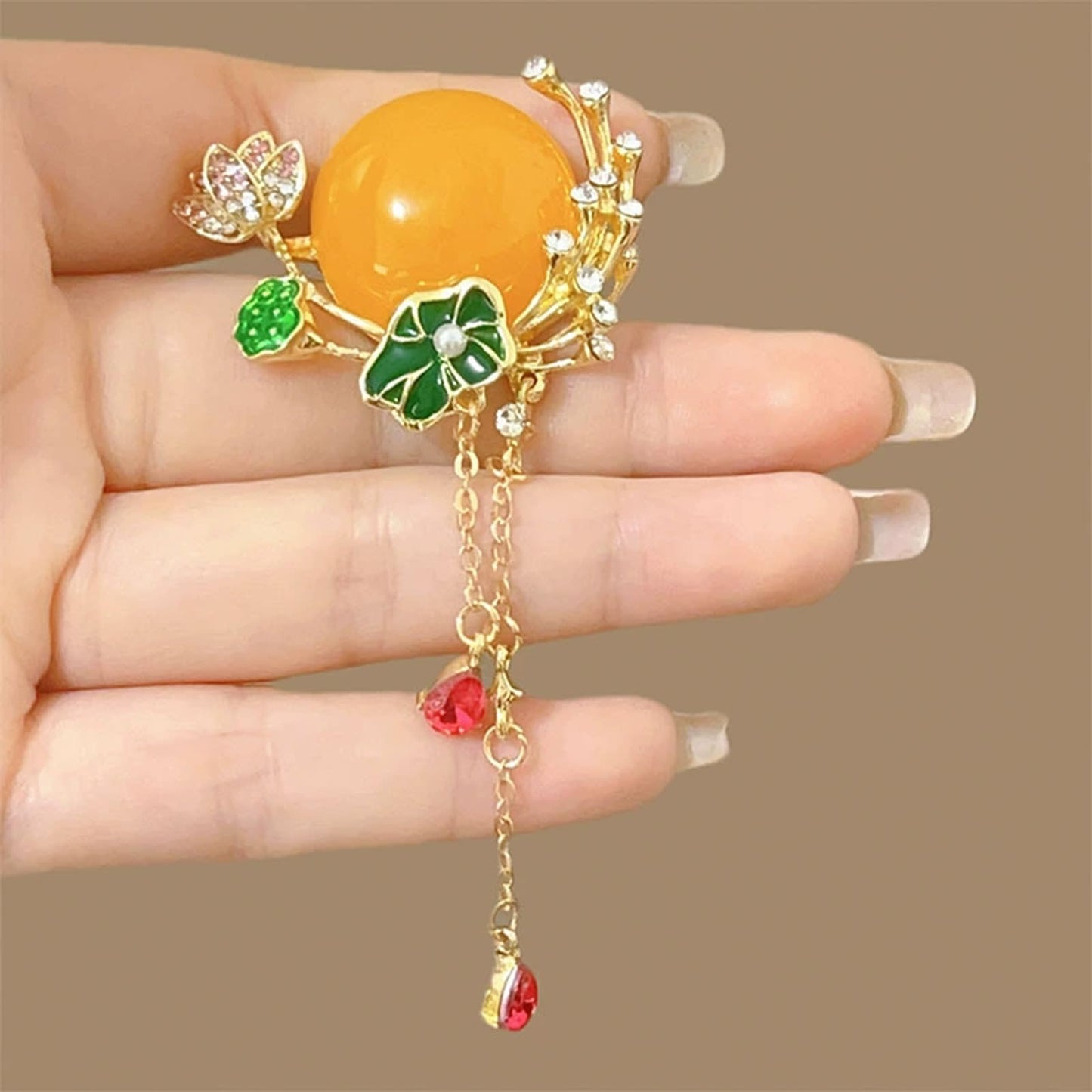 HETICA Women Animal Floral Brooch Pin Accessory Perfect as a Gift for Anniversary Celebrations, Parties, Or Everyday Wear (Moonlit Lotus Pond)