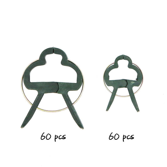 Unigift 120Pcs Re-Useable Large and Small Plant Support Clips Garden Plant Support Spring Clips Plastic Tree Shrub Tie Cane