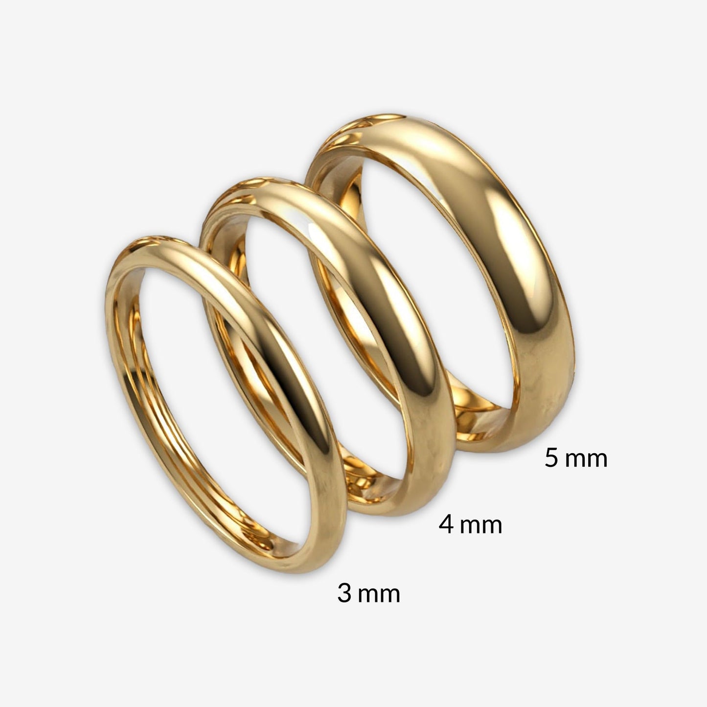 SHOP WGS 3mm 14K Solid Gold Wedding Band for Men & Women - Italian Real 14K Gold Plain Rings for Men - Solid Gold Wedding Bands Size 6