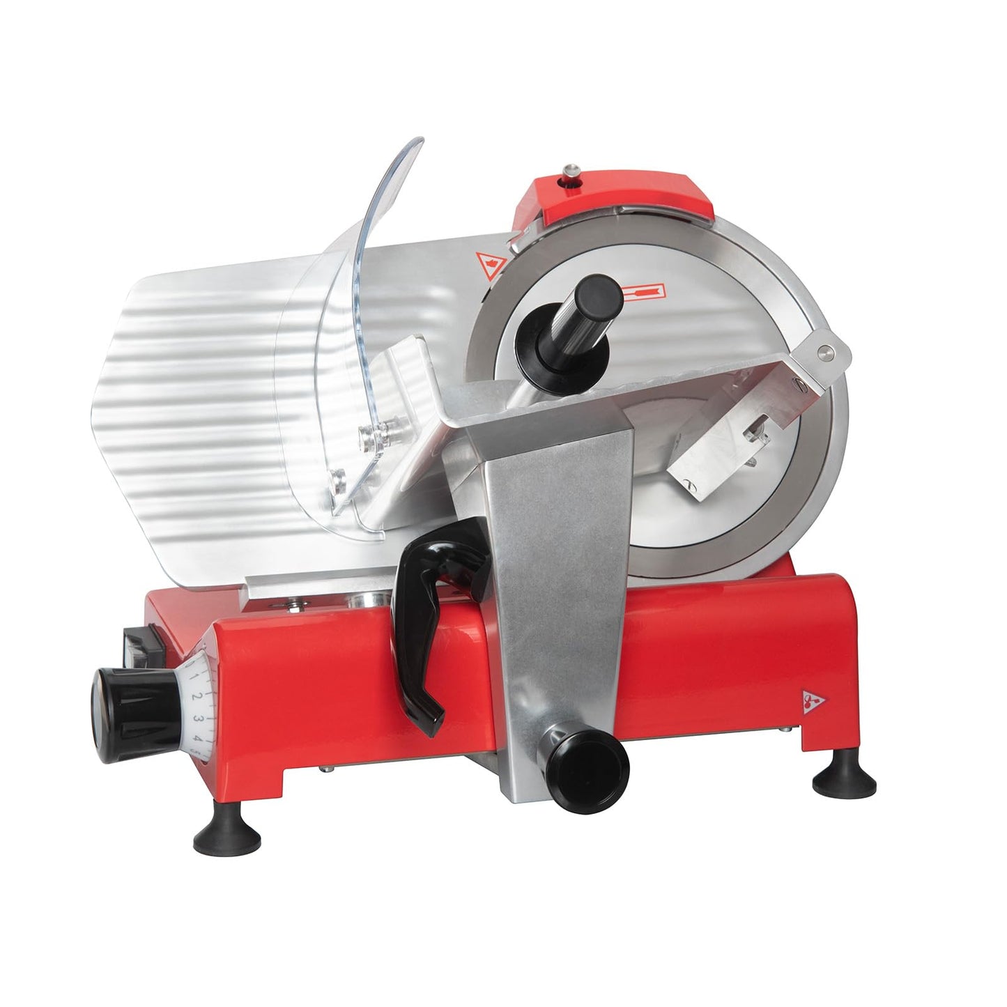 Electric Meat Slicer 10-Inch in Red with Stainless Steel Blade, Frozen Meat/Deli/Cheese/Food Slicer Low Noises Commercial and Home Use 180W Zica HBS-250B [ ETL, NSF Certified ]