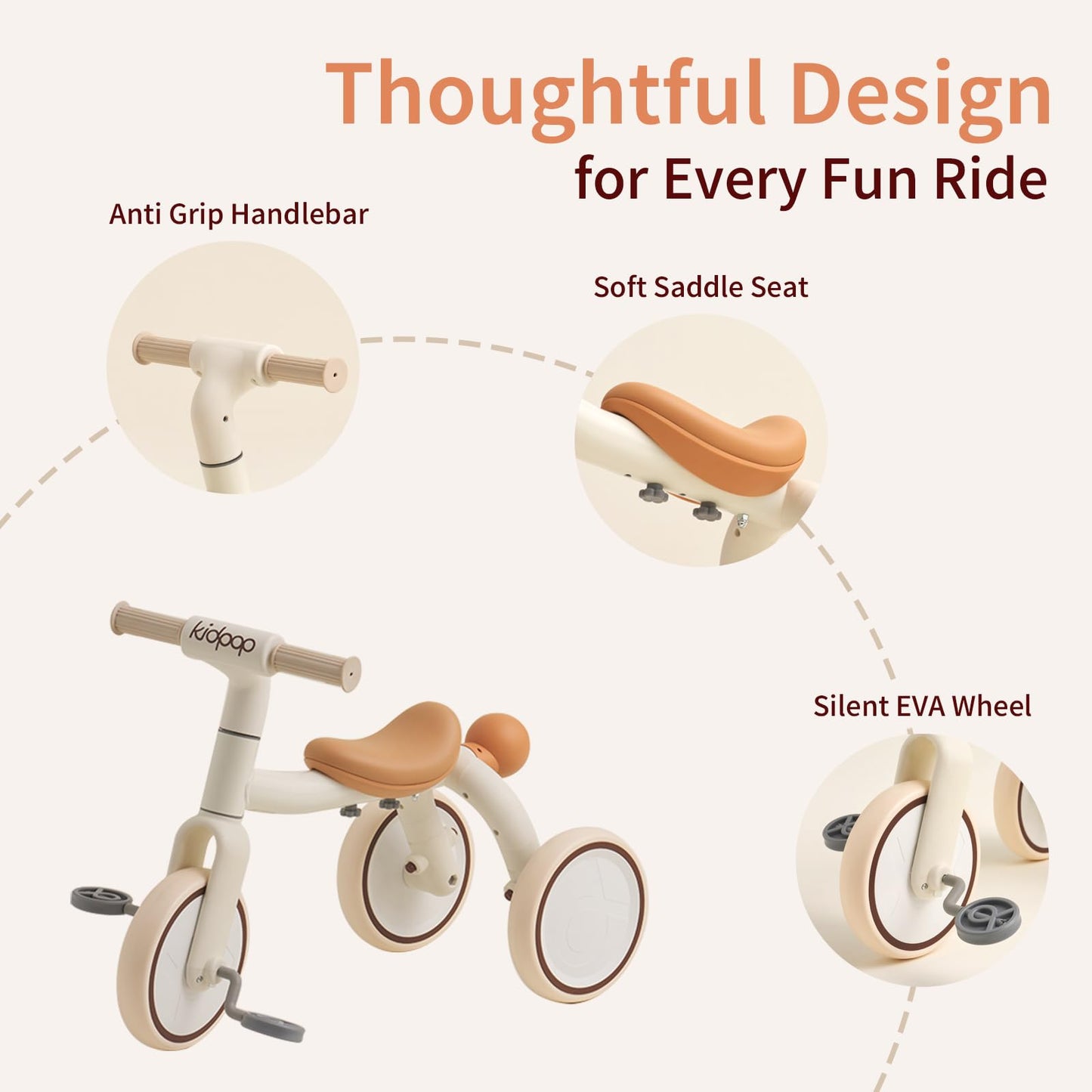 4-in-1 Toddler Tricycle with Adjustable Push Handle for 1-4 Year Old,Birthday Gift and Toy for Boys and Girls Removable Pedals Balance Bike&Scooter (Green)