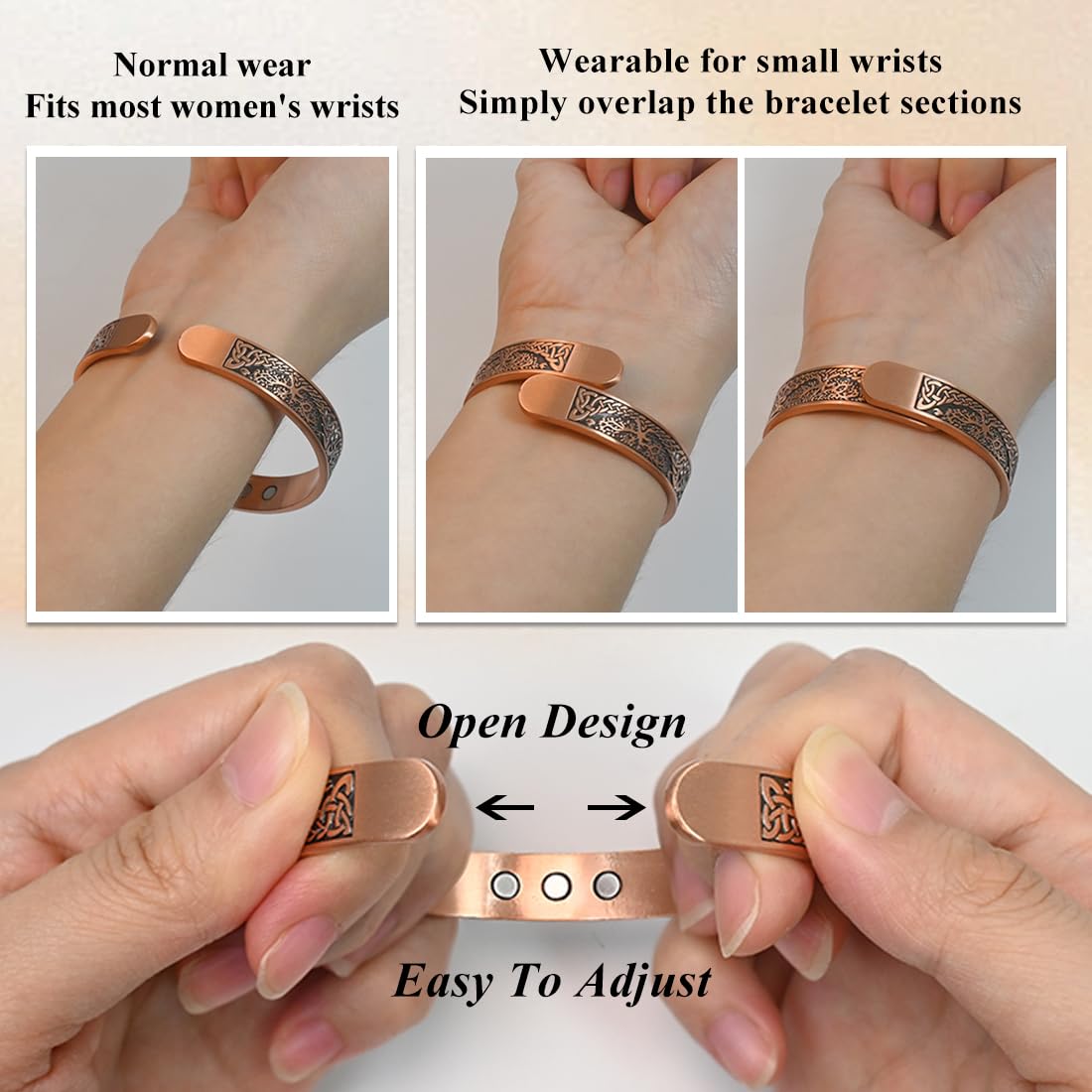 Vicmag Copper Magnetic Women Men Magnetic with Ultra Strength Magnets 100% Solid Pure Copper Gift (9X Tree)