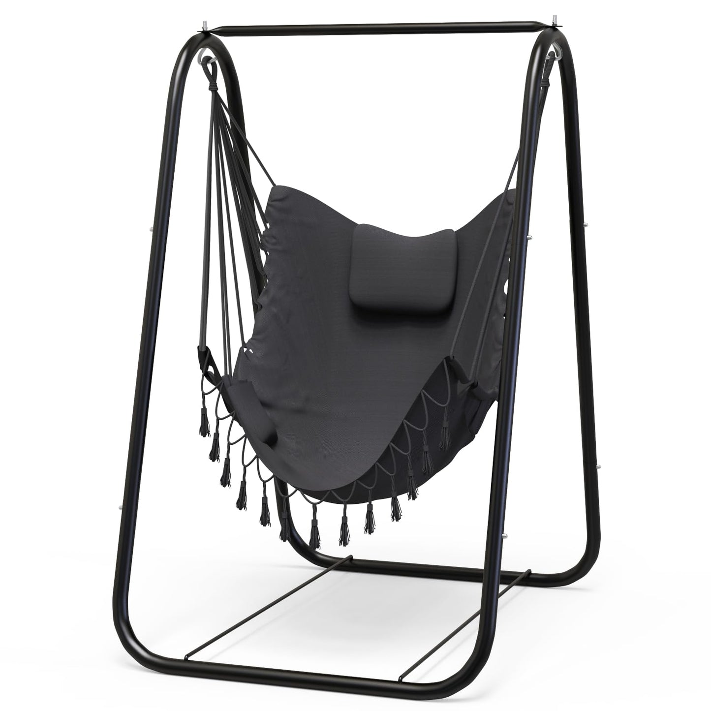 G TALECO GEAR Hammock Chair with Stand,Heavy-Duty and Rustproof Hanging Chair with Stand,Hammock Swing Chair Stand,for Indoor Outdoor Patio Yard Garden Porch (Grey)