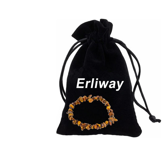 Erliway Tigers Eye Crystals Bracelet Irregular Beads Stretch Bracelet Healing Crystals Chips Bracelet Natural Gemstone Bracelets for Women Jewelry Reiki Meditation