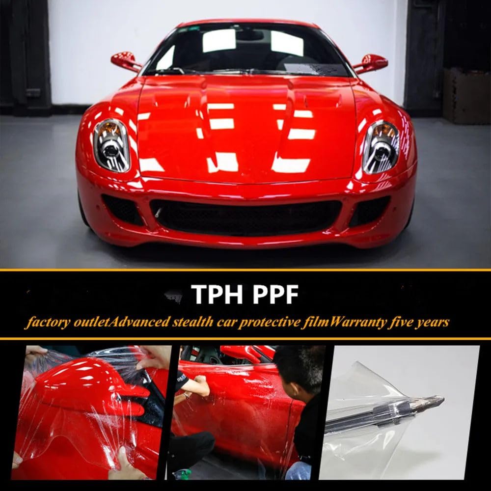 TPU PPF Car Paint Protection Film, (5 Feet x 16.6 Feet) Clear Premium Multi Car Roll,Self Healing Gloss Clear Polyurethane Film
