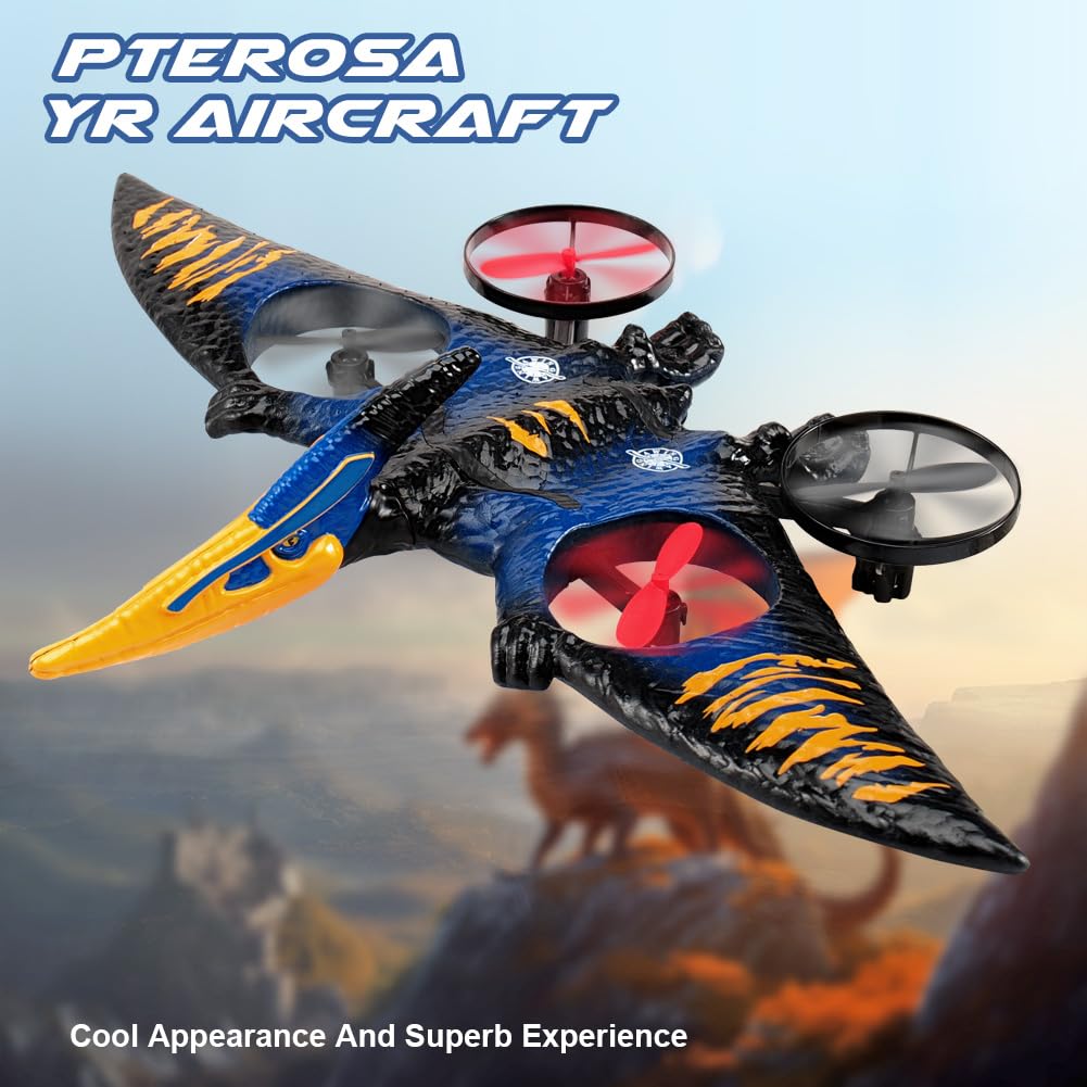 jaming Pterodactyl Drone Dragon Toys Rc Airplanes for Kids and Adults Easy to Flying Dinosaur Toys Remote Controlled Aircraft for Beginners Hobby RC Plane Toys Birthday Gifts for Boys 8-12