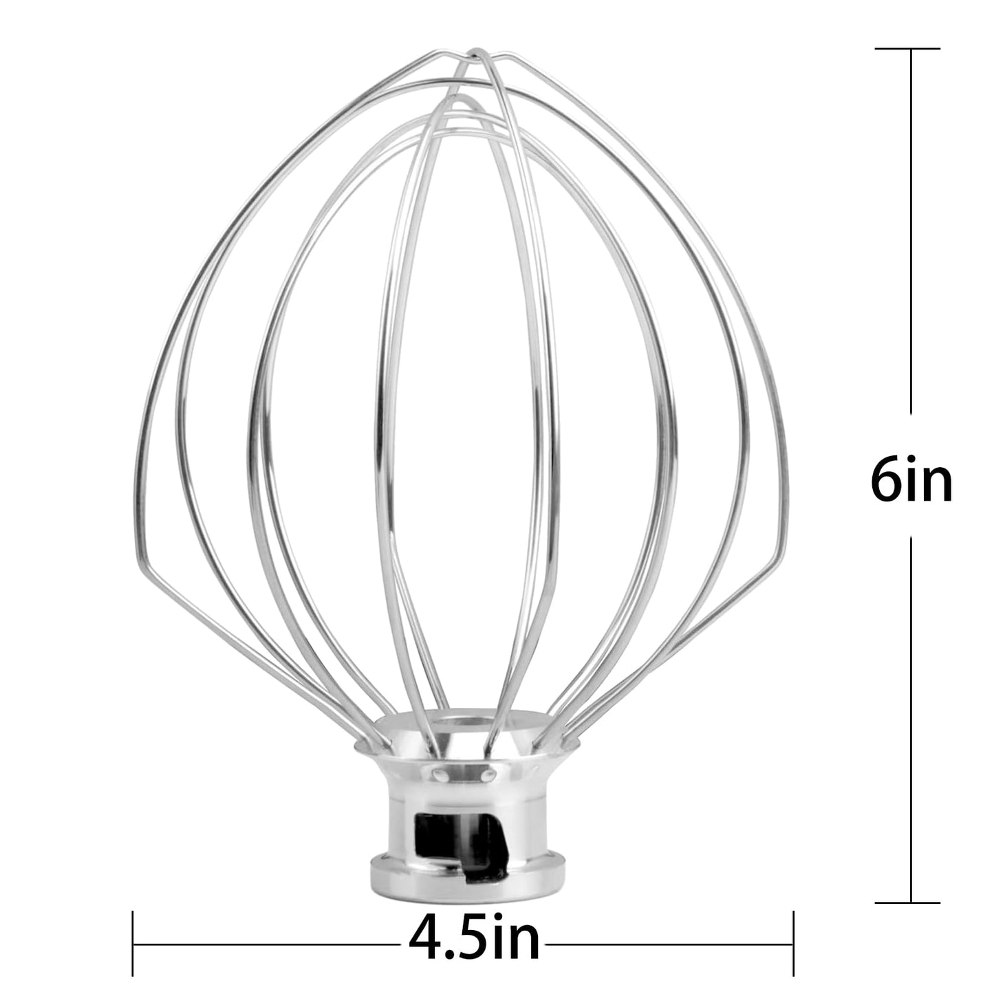 K45WW 6'' Wire Whip Compatible with 4.5-5Qt KitchenAid Tilt-Head Stand Mixer, Kitchenaid Whisk Replacement For Egg Cream Stirrer, Flour Cake Balloon Whisk，Kitchenaid mixer attachments