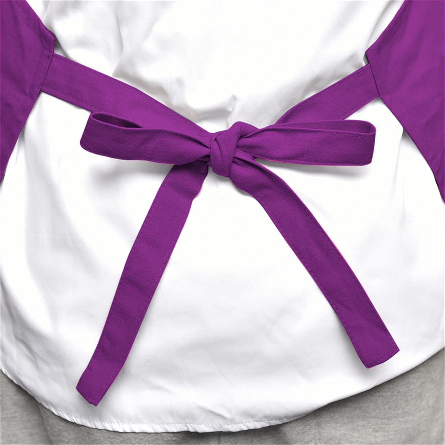 MORNITE Apron Women for Artist Painting Ceramics Baking Cooking Cafe, Art Craft Smock Apron with Pockets for Women, Purple