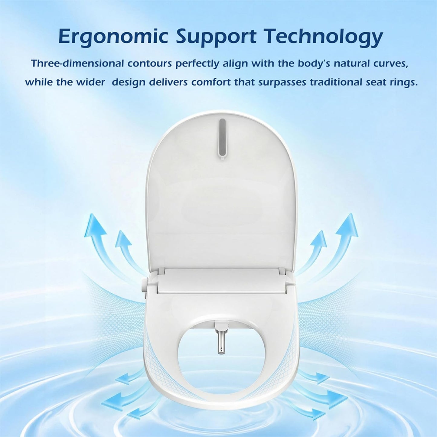 GAICOM Bidet Toilet Seat Elongated, Electric Smart Heated Toilet Seat with Instant Warm Water & Dryer, Multiple Cleaning Modes, Remote Control, Self-Clean Nozzle, Soft Closed Toilet Lid, Night Light